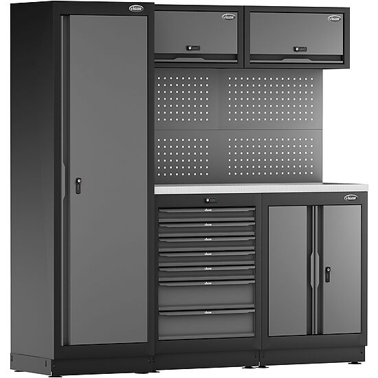 Schrankwand-Kombination ∙ Kompakt-Paket ∙ Edelstahl