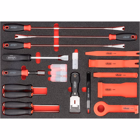 Jeu de grattoirs et leviers de démontage