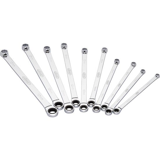 Ratcheting box-end wrench set ∙ extra long