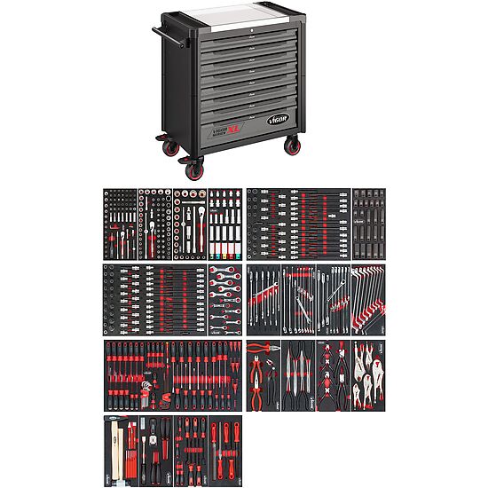 Werkstattwagen Series XL ∙ Edelstahl-Arbeitsplatte ∙ mit Sortiment