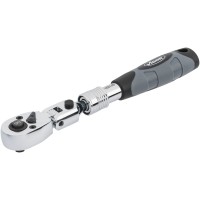 Telescopic reversible ratchet with hinge joint