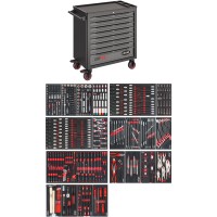 Tool trolley Series XL ∙ plastic worktop ∙ with assortment