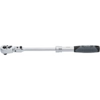 Telescopic reversible ratchet with hinge joint